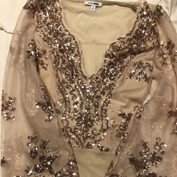 Sequin Bodysuit - Nude - Picture 2 of 4